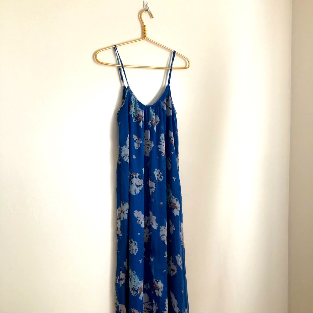 Zara Flowy Blue Maxi Dress